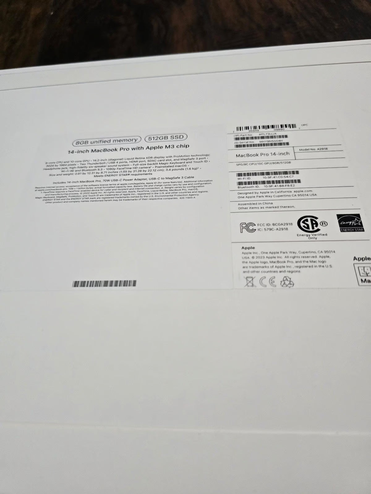 *UNOPENED* 14 in 2023 Macbook Pro M3 chip 512gb 1K16