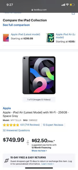 Apple 10.9-inch iPad Air Wi-Fi 64GB - 3Y19