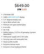 Steam Deck OLED 1TB NEW 6N25