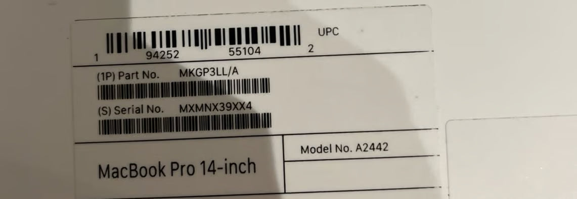 2021 MacBook Pro M1 3A36