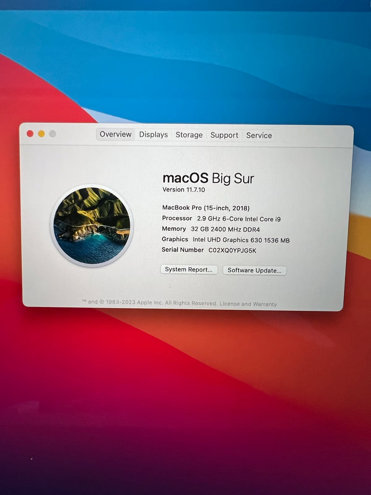 MacBook Pro 15inch corei9 Gray 8L26