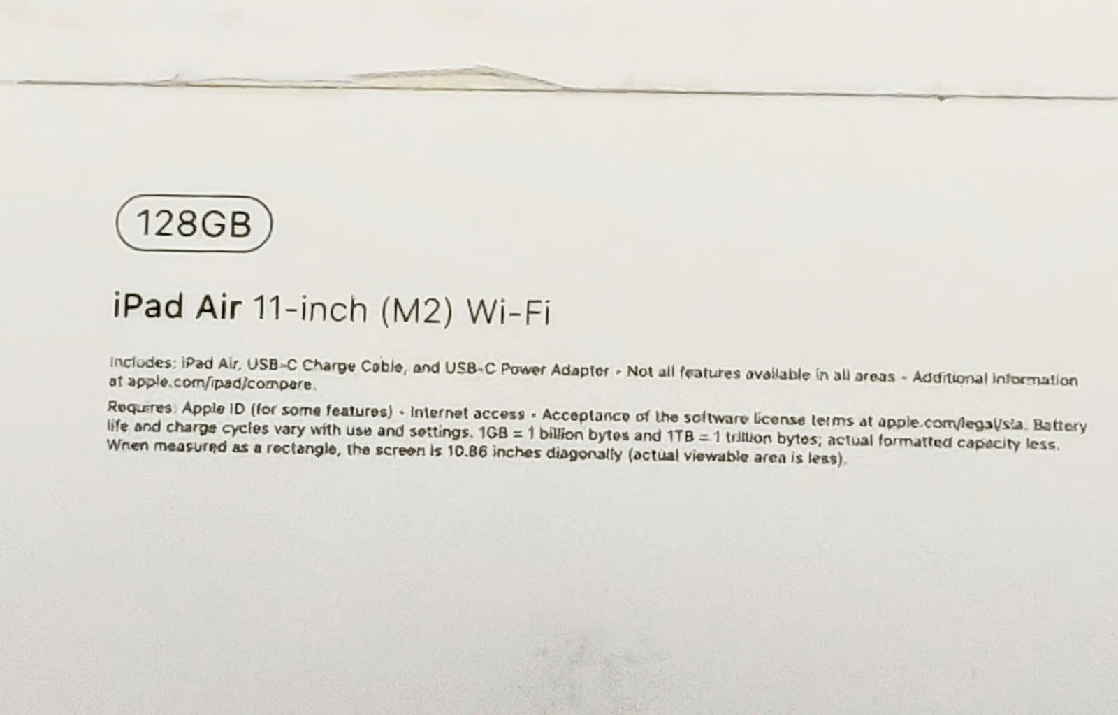 Apple IPad Air 11"" (M2) tablet - Space Grey - WIFI - 128 GB - SEALED 7N98