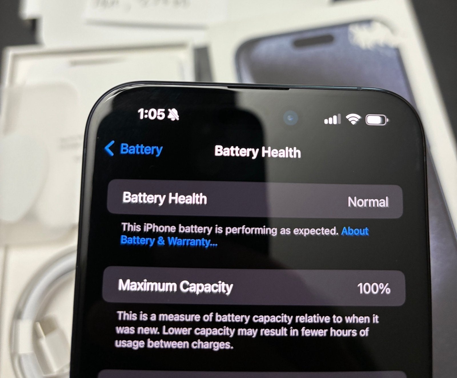 Apple iPhone 15 Pro Max Blue 256GB 100% Battery 1Z88