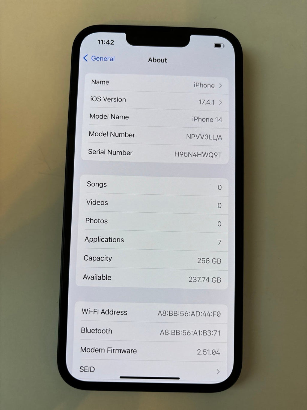 Apple iPhone 14 256gb dark blue (New) 2R56