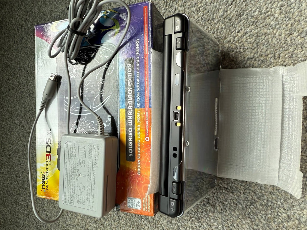 New Nintendo 3DS XL Pokemon Sun and Moon Solgaleo and Lunala in Black