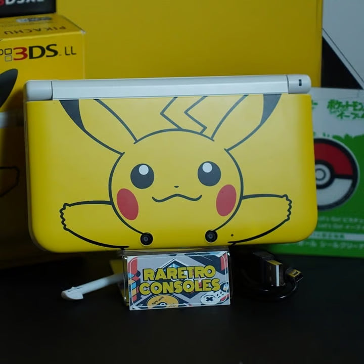 Nintendo 3DS XL Pokemon Yellow (Pikachu) Edition W/ Box, 32GB & 70+ Games