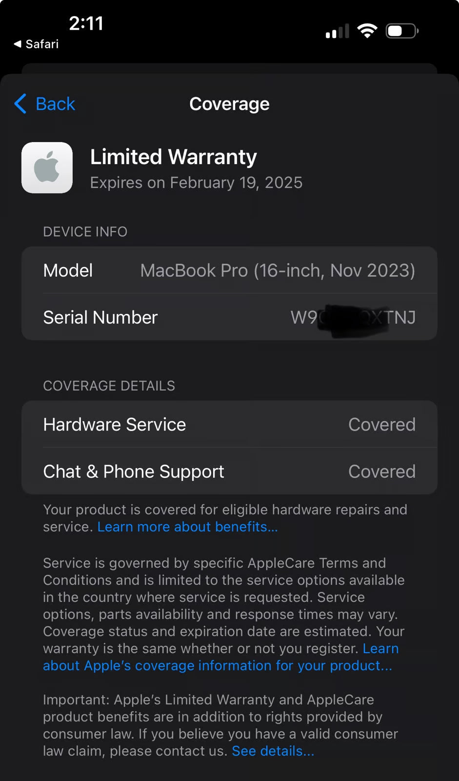 macbook pro 16 inch 1O97