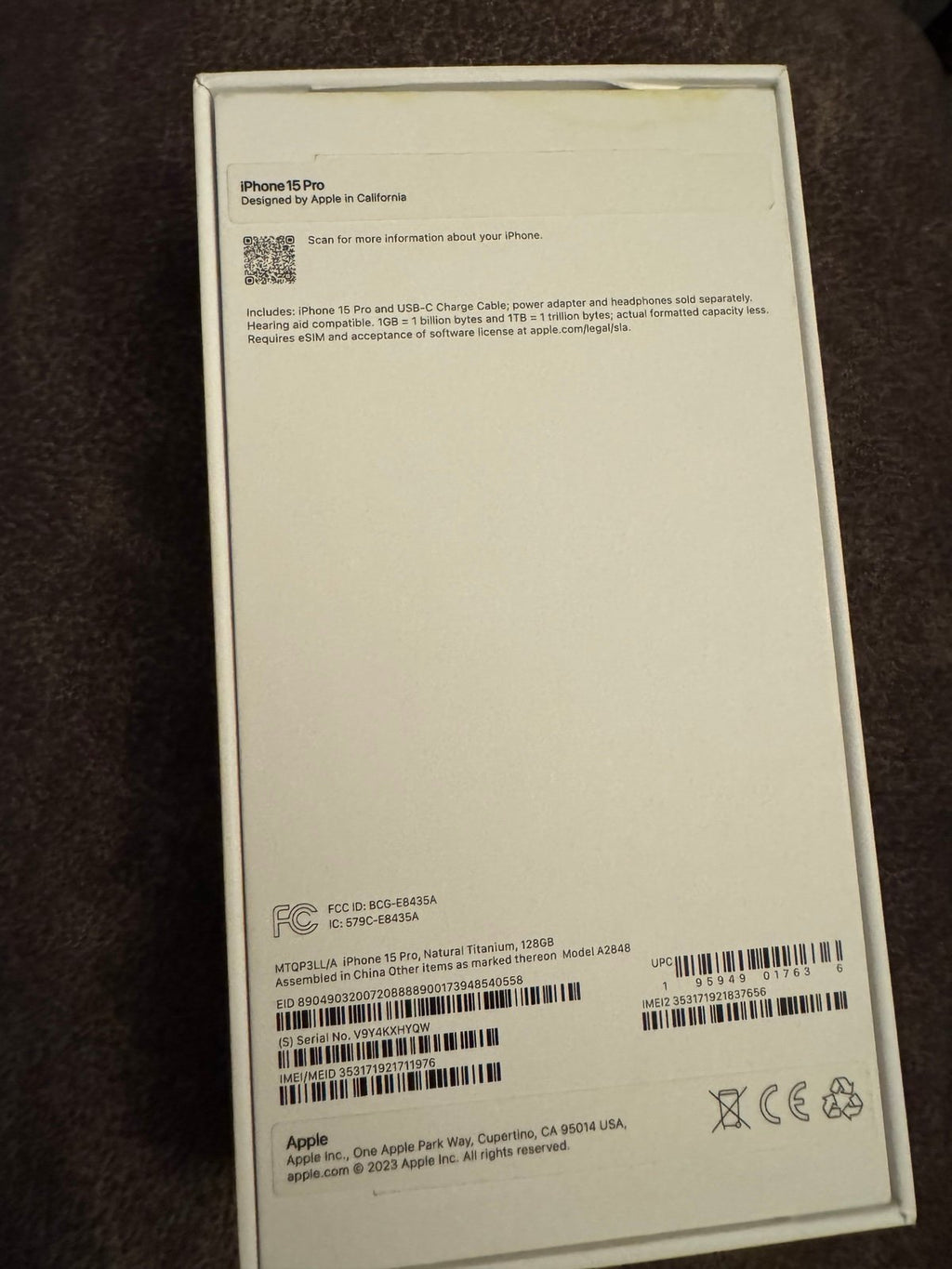 iPhone 15 Pro Brand New 7Z63