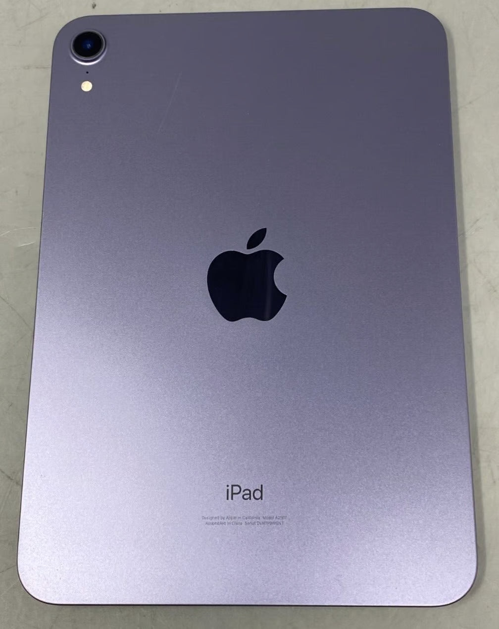 Apple iPad Mini 6th Gen 8.3"" A2567 64B Wi-Fi Only Purple iOS- B-/Screen Burns/S2 2R91