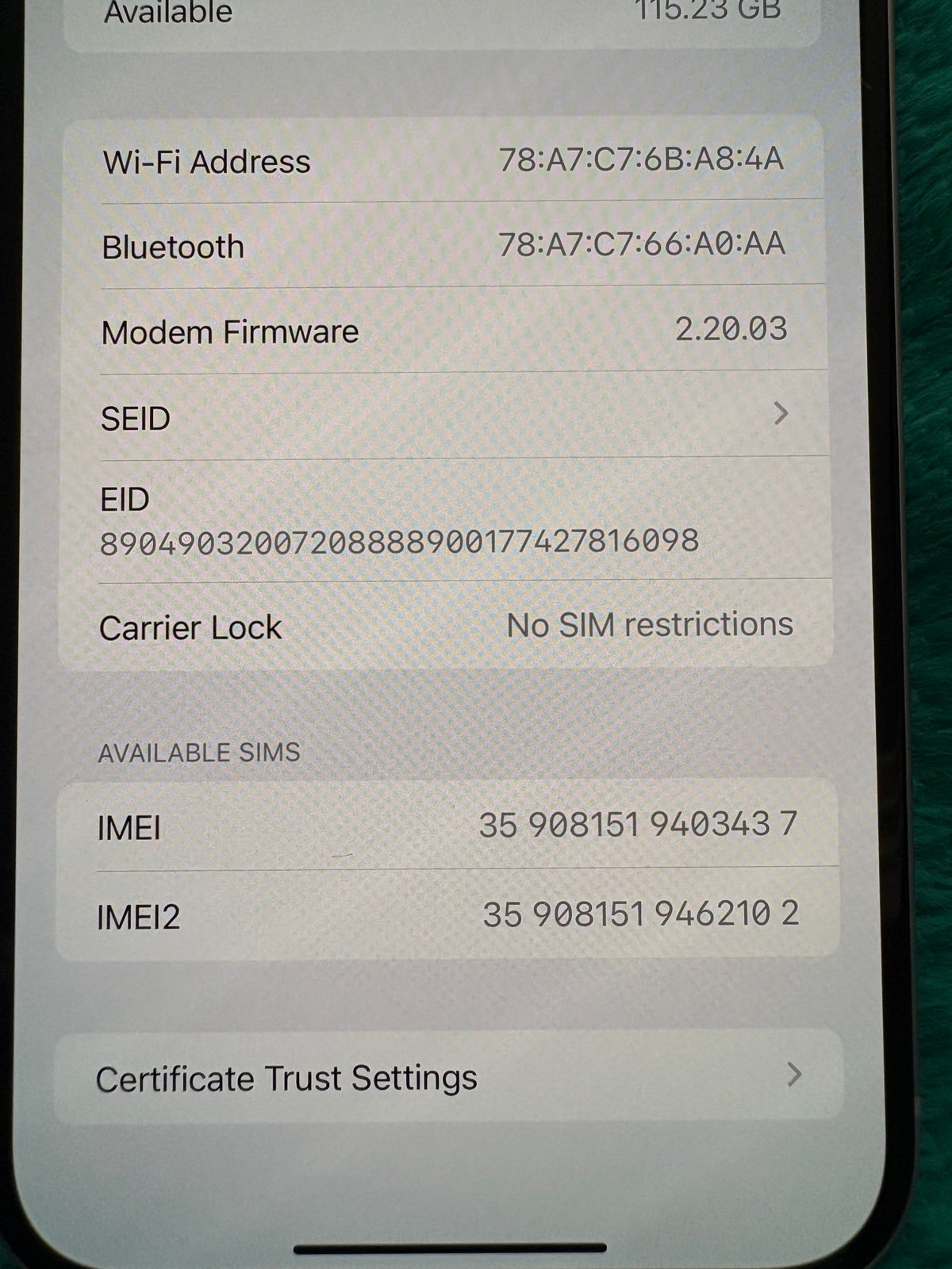 iPhone 15 plus 128gb FACTORY UNLOCKED TO ANY CARRIER 6V81