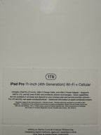 Apple iPad Pro 11�?4th Generation 1 TB in Space Gray 8Z37