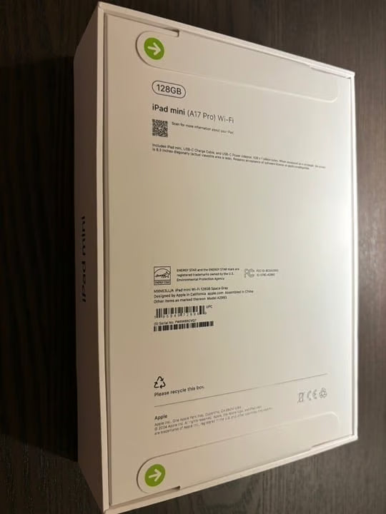 [BRAND NEW] iPad Mini (A17 Pro) 128GB Wi-Fi Space Gray 3R81