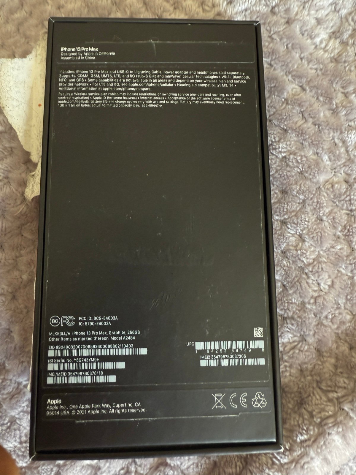 iphone 13 pro max 256gb AT&T 6C31