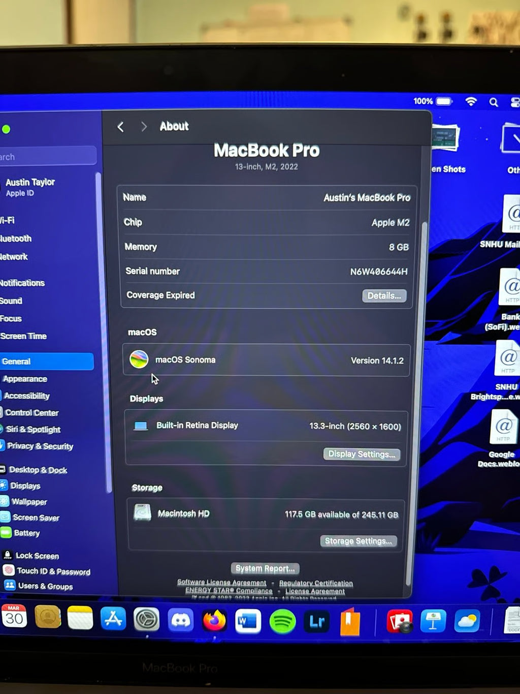 13-inch Macbook Pro M2 2C85