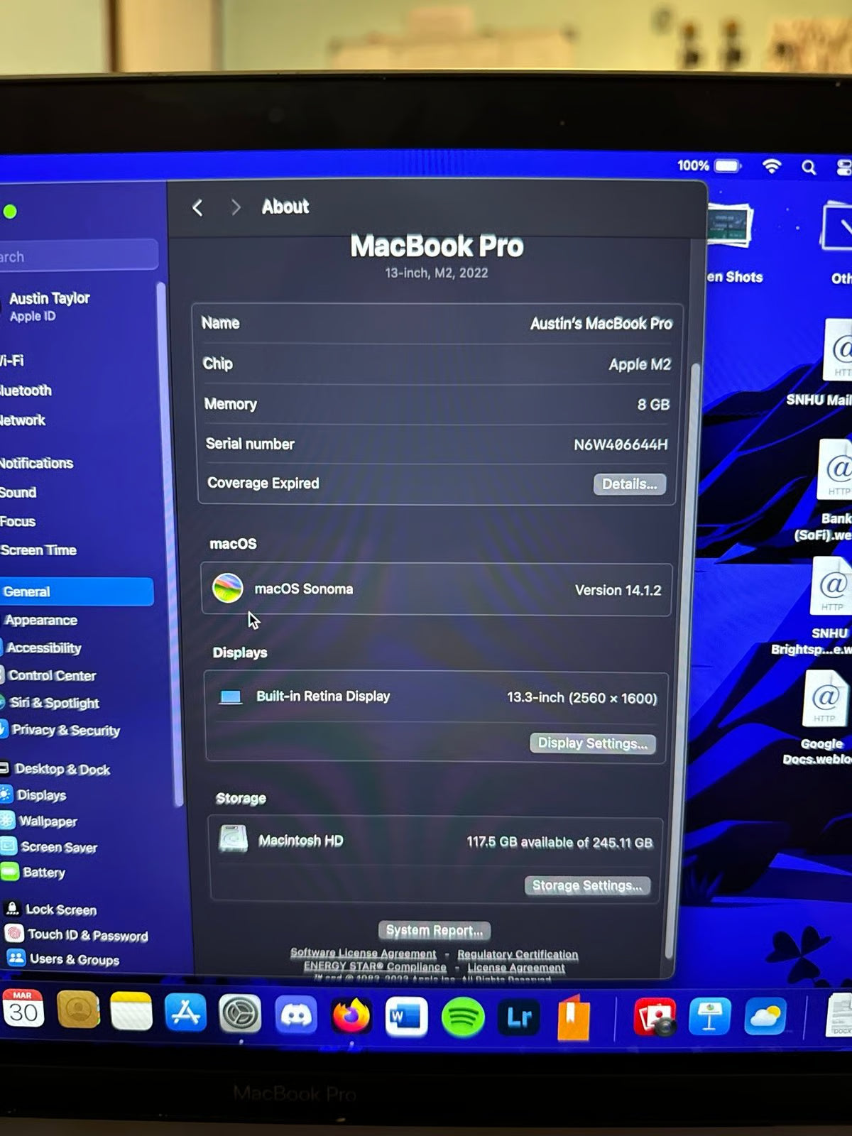 13-inch Macbook Pro M2 2C85