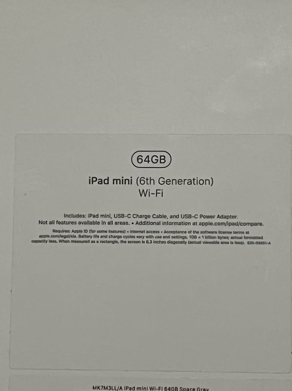 Apple iPad Mini 6th Generation 64 GB in Black 1E53