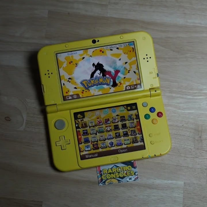 New Nintendo 3DS XL Pikachu Edition with 32GB SD, Charger, Stylus & 70+ Games
