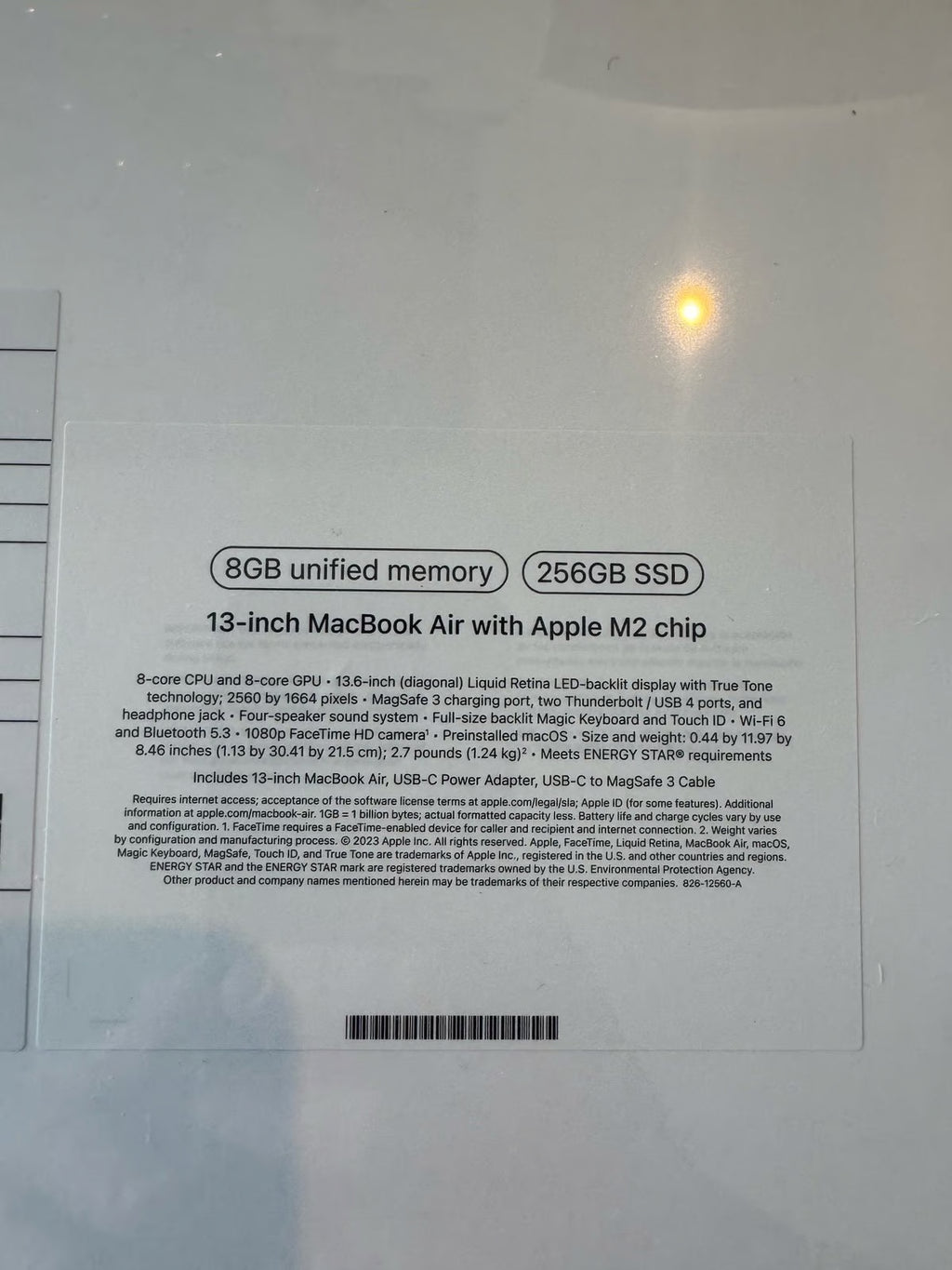 Apple 2022 MacBook Air Laptop with M2 chip 8GB/256GB/M2 - Brand New 9Y51