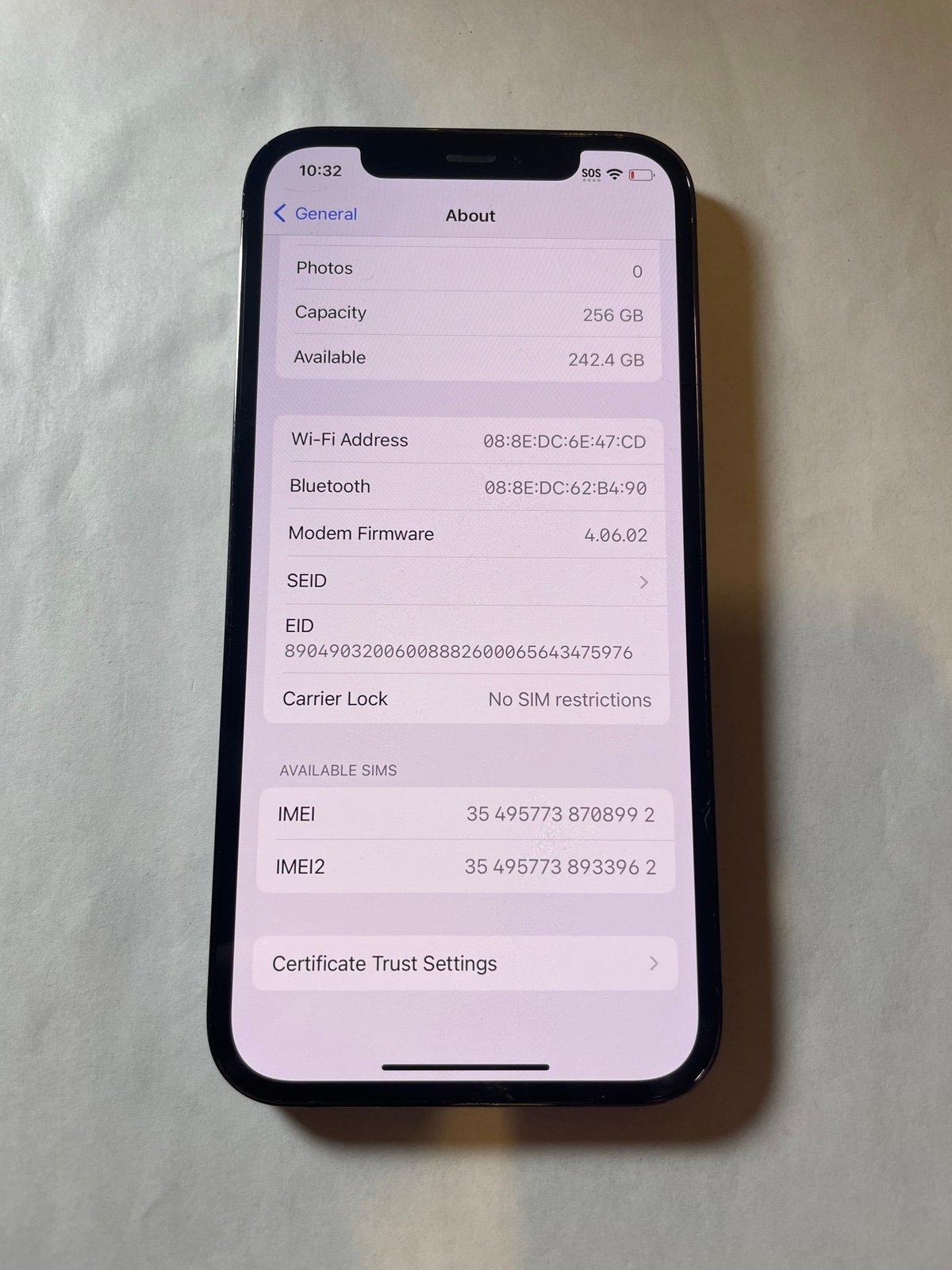 Apple iPhone 12 Pro 256gb unlocked 1Q39