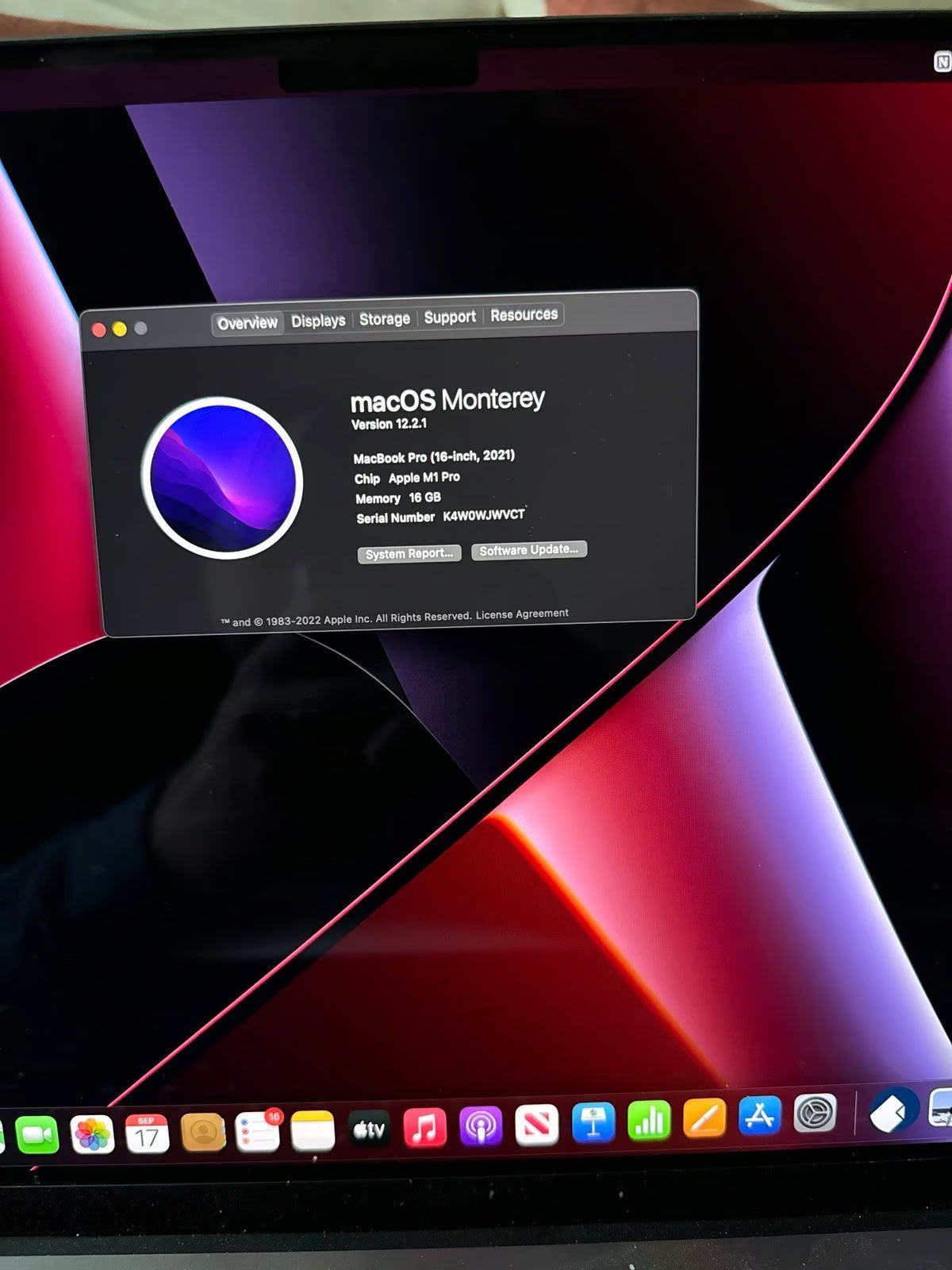 Apple Macbook Pro M1 16in 1TB 6A89