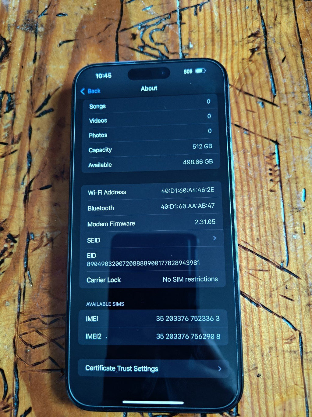 iPhone 15 Pro Max 512gb Black Titanium Unlocked 9N72