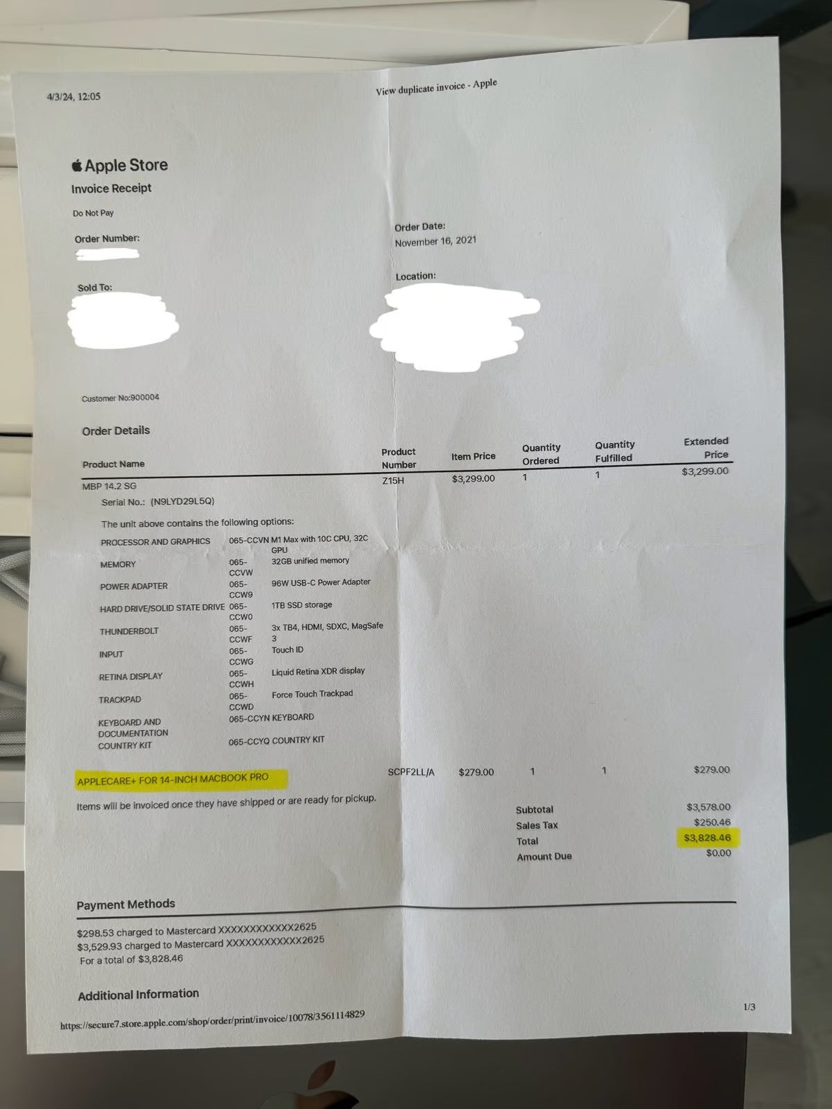 Apple MacBook Pro M1 Max 7B73