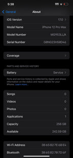 Apple iPhone 12 Pro Max 256 GB in Pacific Blue for Unlocked 8X96