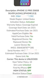 Apple iPhone 12 Pro Max 256 GB in Silver for Unlocked 7Z35