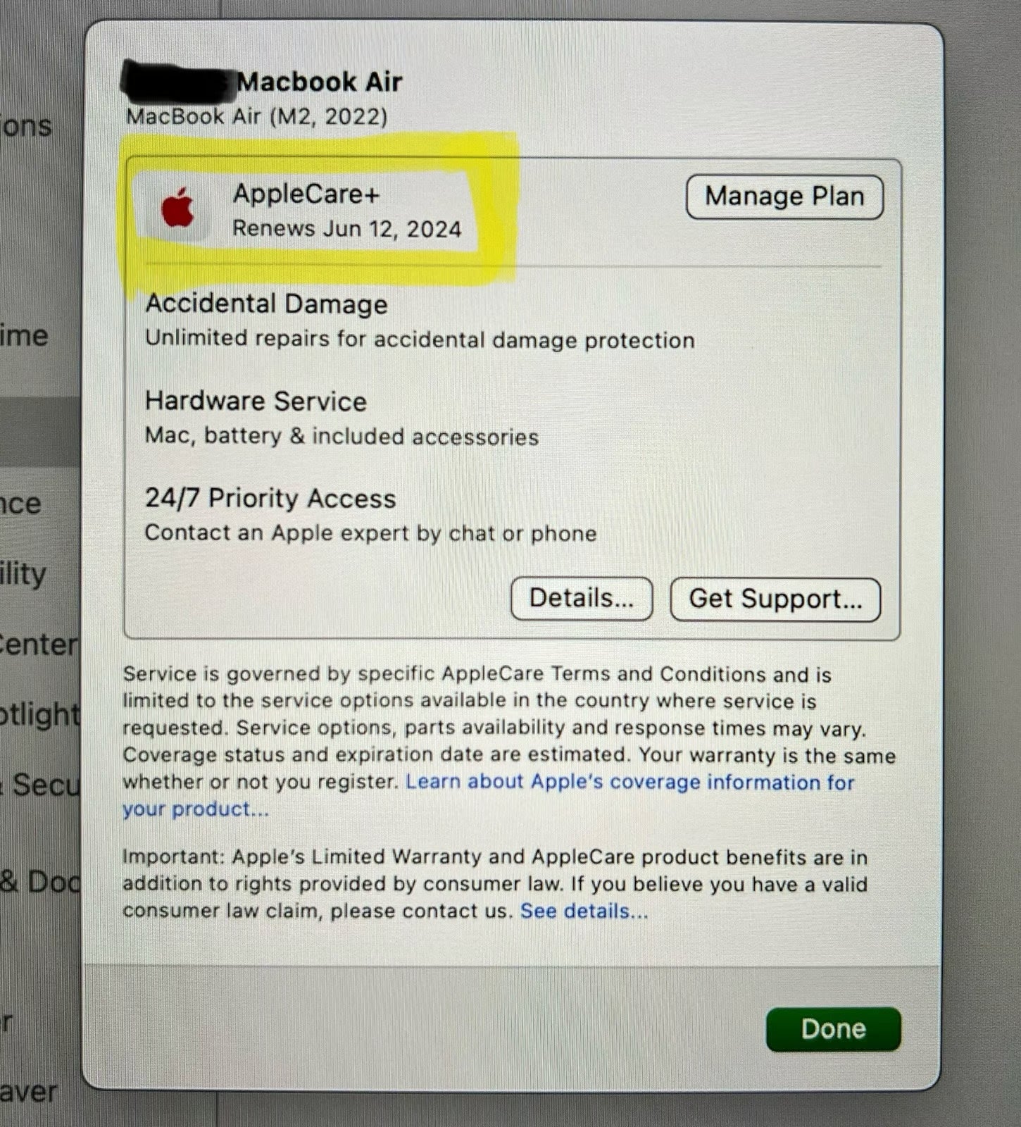 Apple MacBook Air 13in. w/Apple Care Bundle 5K28