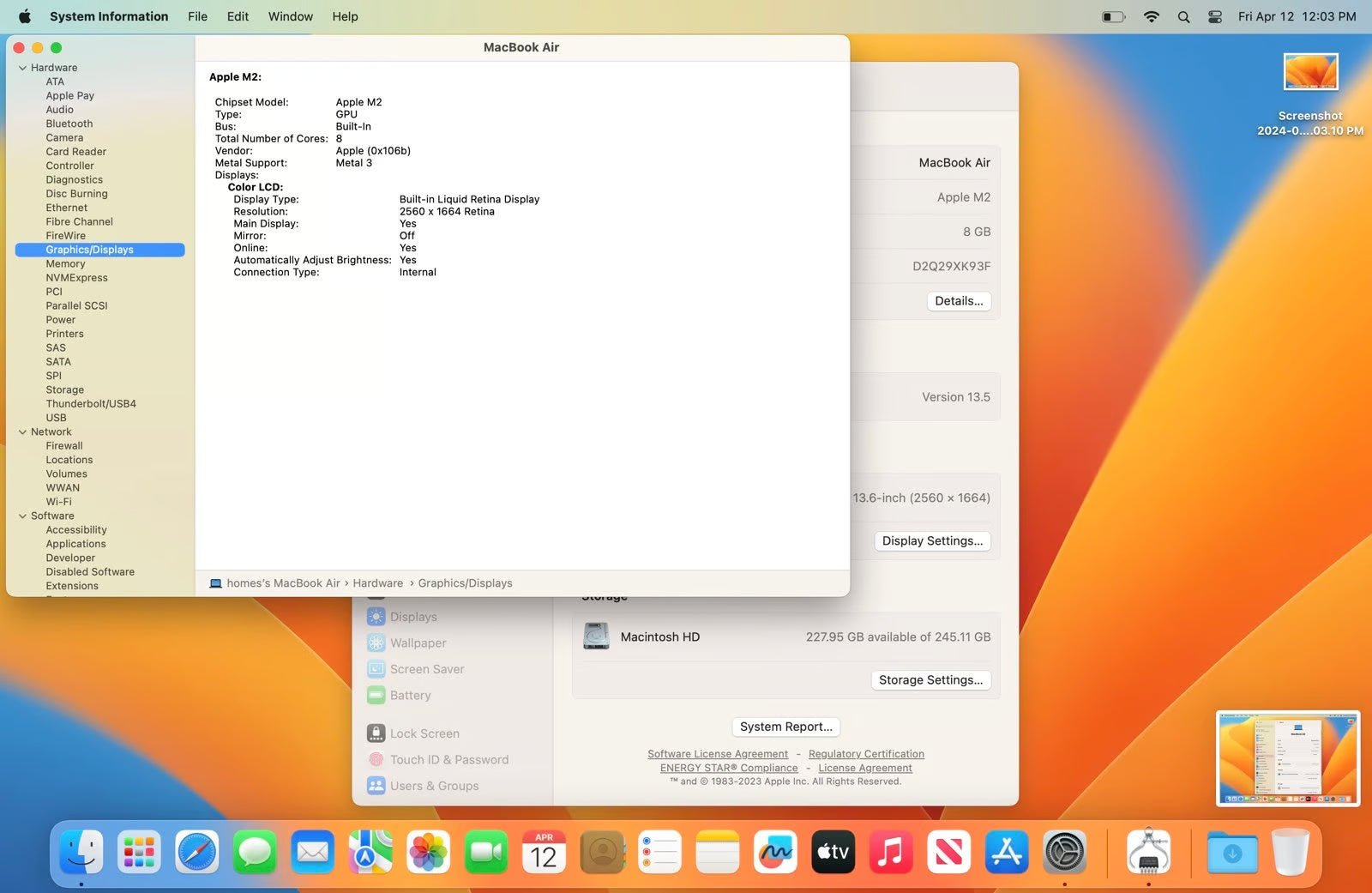 Apple Macbook Air m2 2H21