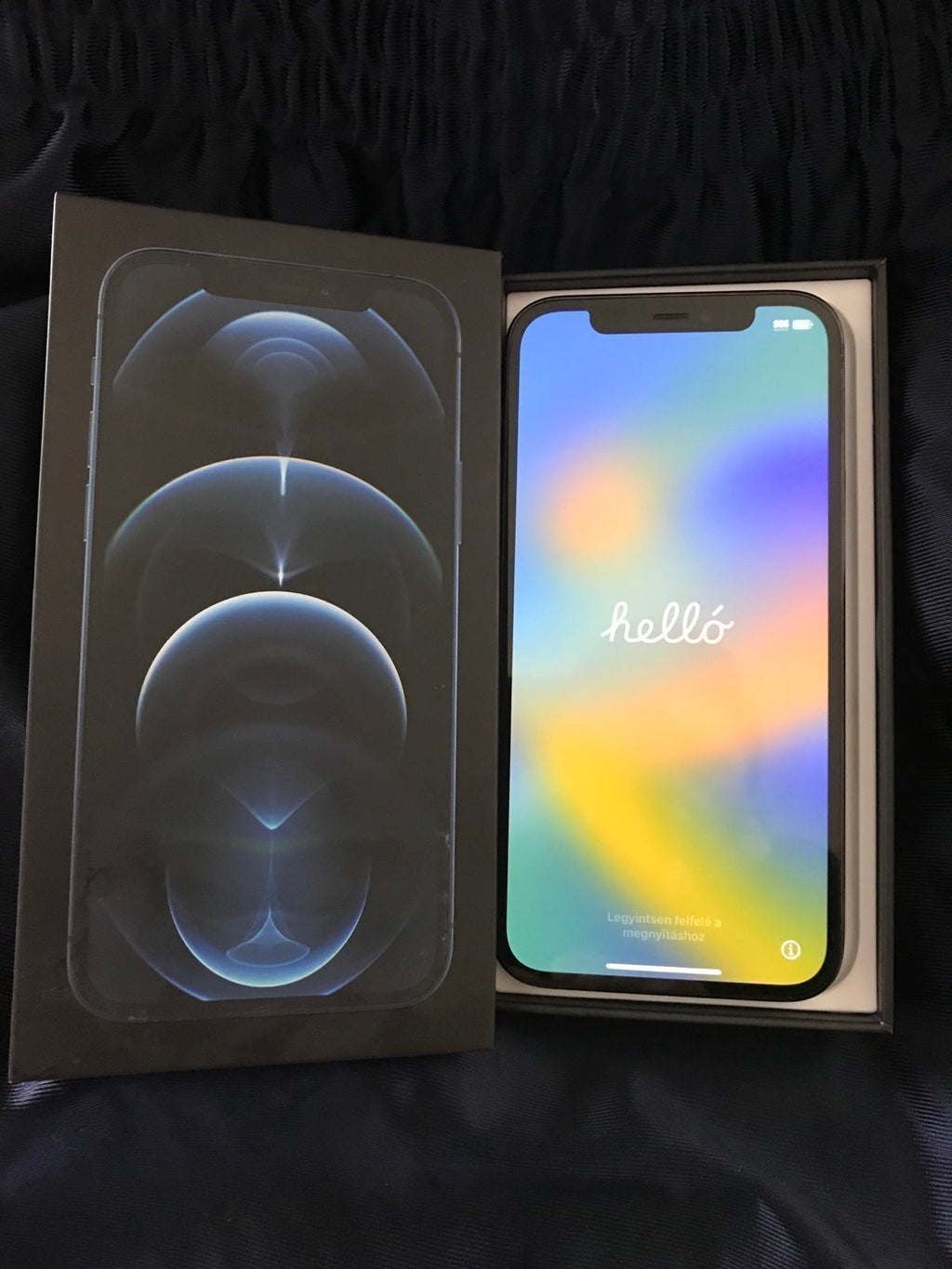 Apple iphone 12 pro 256gb pacific blue factory unlocked tempered glass installed 1Q98