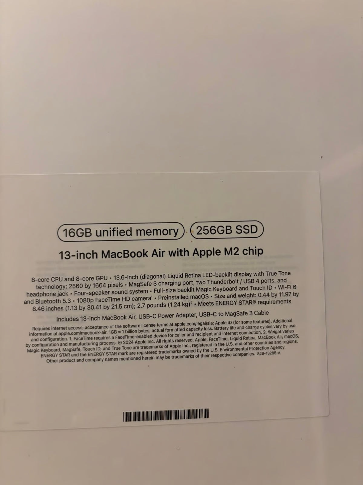 Apple MacBook Air 13 inch 256 gb 7T26