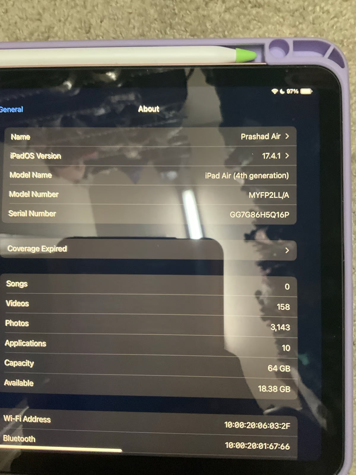 Apple iPad Air 5th Generation 64 GB in Pink 5D76