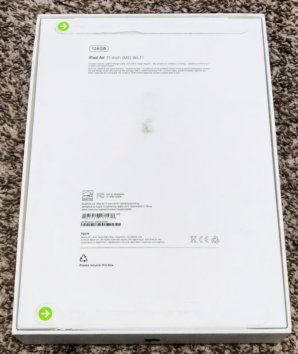 Apple IPad Air 11"" (M2) tablet - Space Grey - WIFI - 128 GB - SEALED 7N98