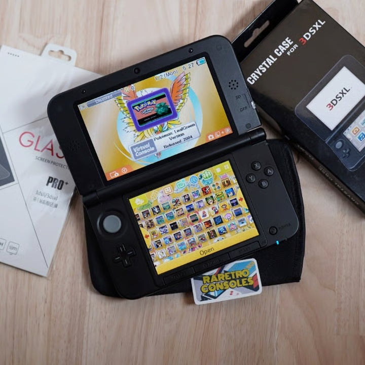 Nintendo 3DS XL Pokemon X Y Premium Gold W/ 32GB SD, Charger & Games