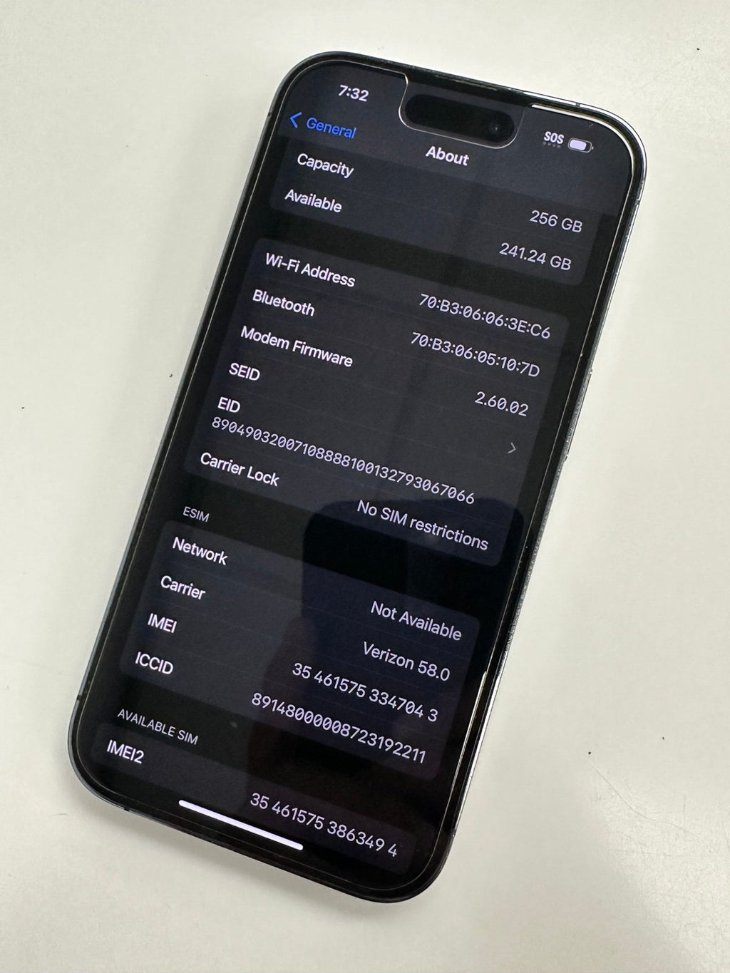 CPO iPhone 14 Pro 256GB UNLOCKED 3M82