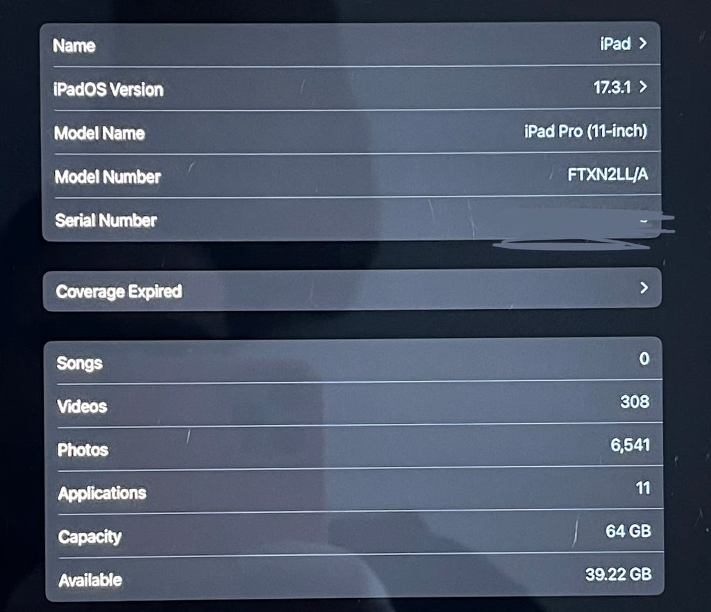 iPad Pro 11�?64gb wifi/cellular w/case 2C29