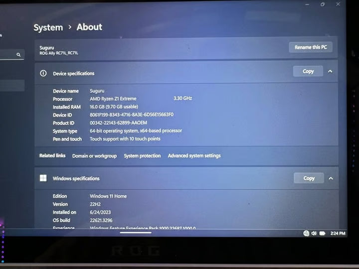 ASUS rog ally z1 extreme + 1 TB Memory Card 5S63