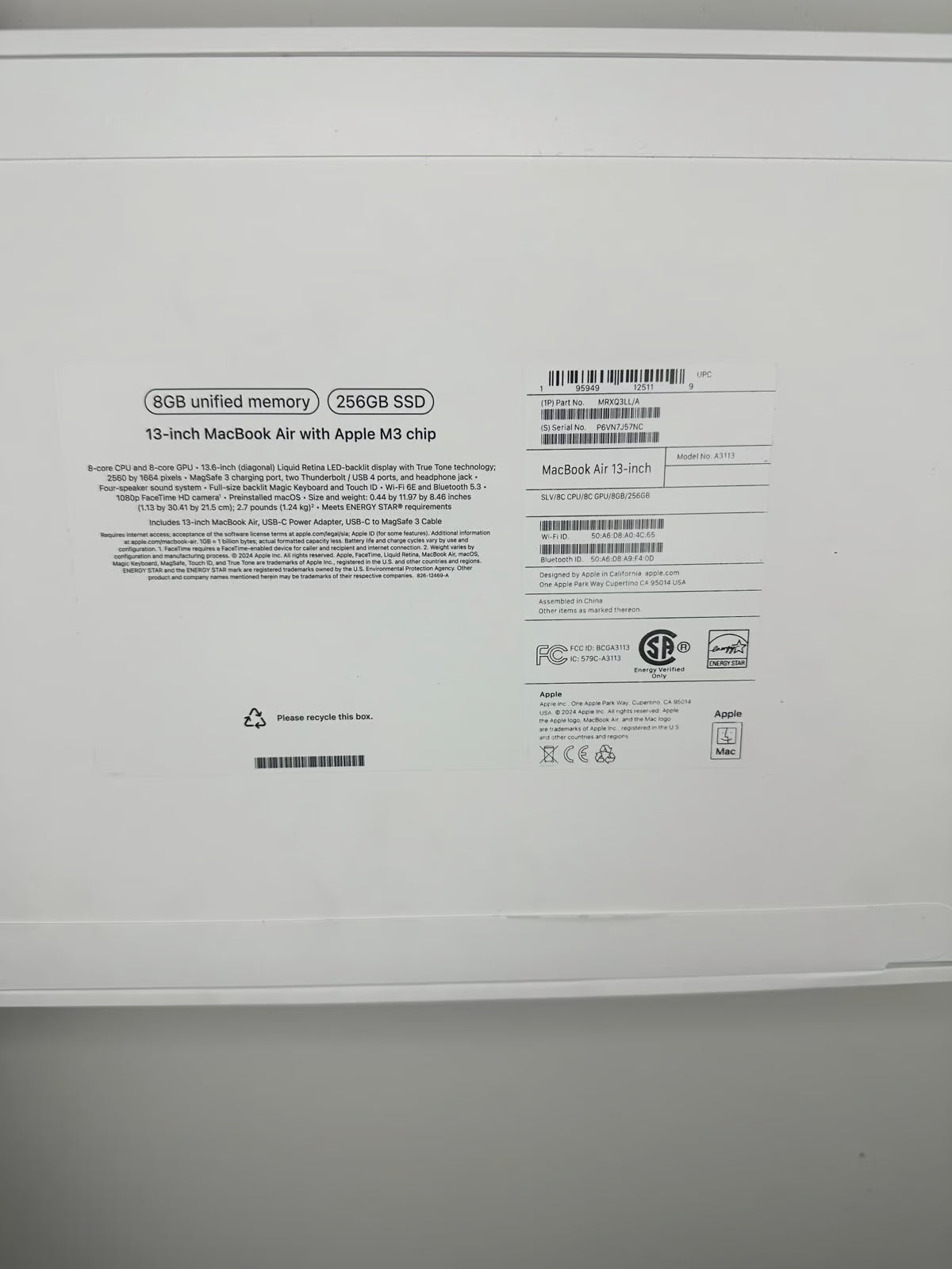 MacBook Air m3 13inch 6P29