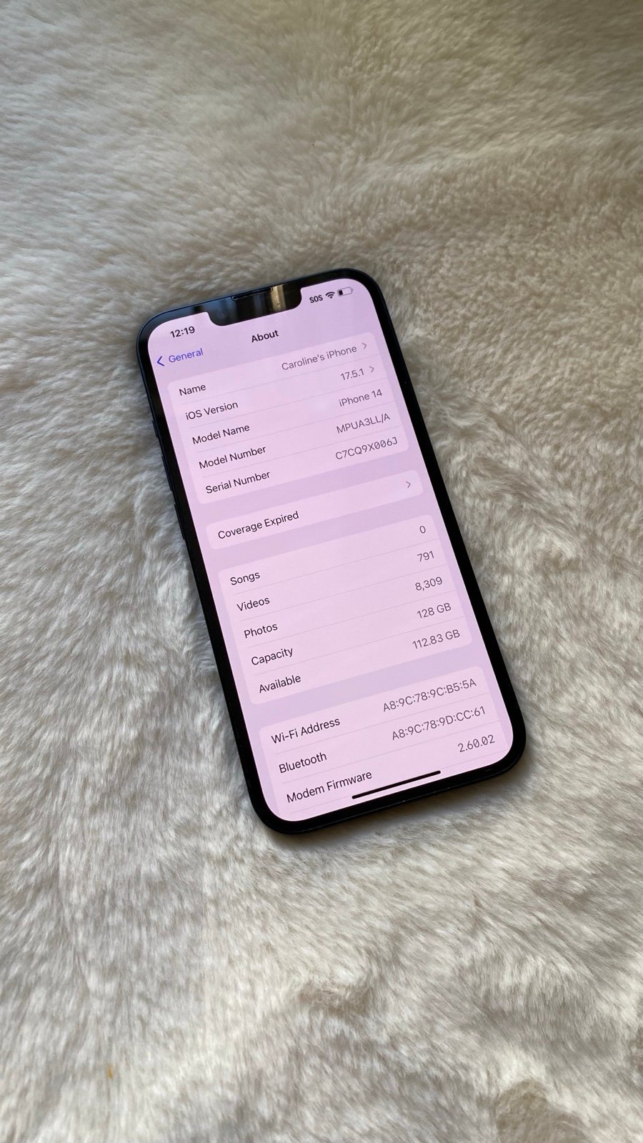 iPhone 14 128gb Midnight UNLOCKED 9G57