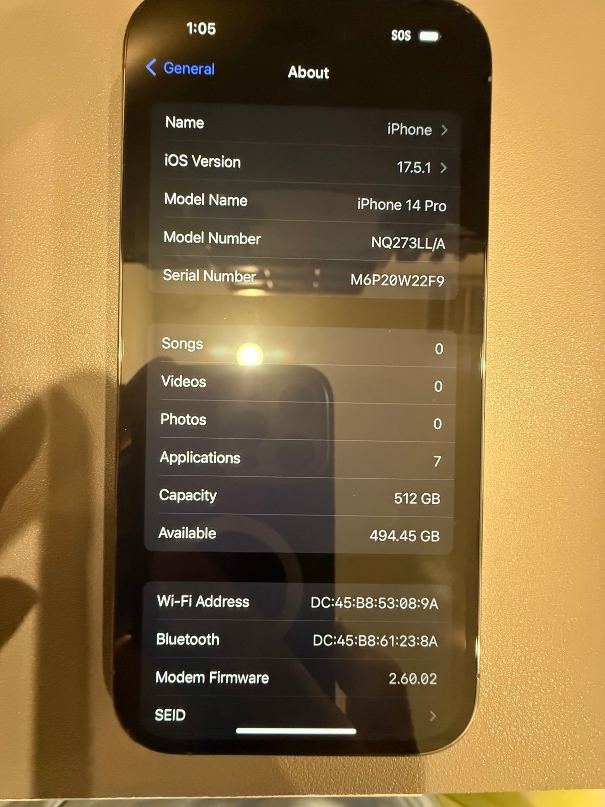 Apple iPhone 14 Pro 512GB in Deep Purple for Unlocked Like New 2T23