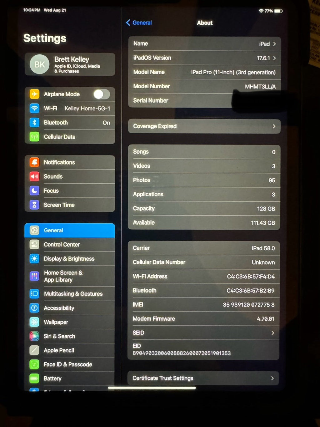 ipad pro 11 inch 3rd generation M1 6X76