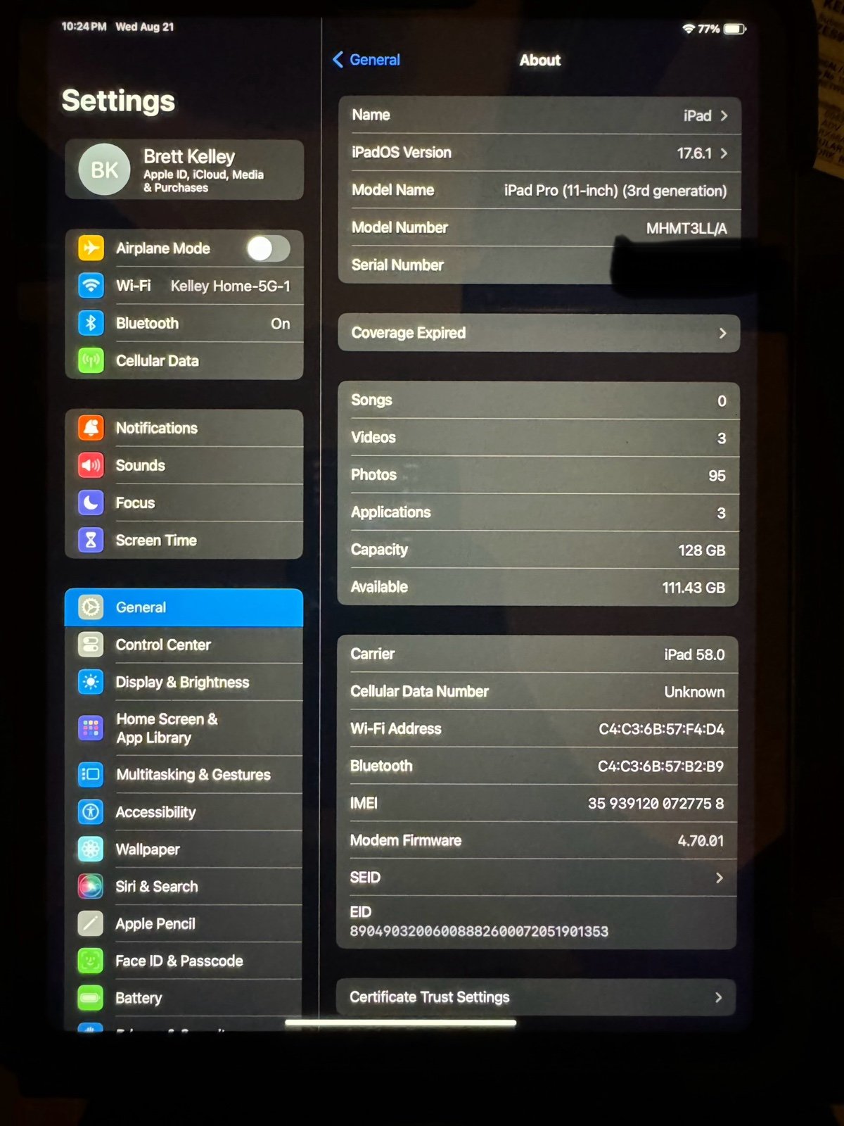 ipad pro 11 inch 3rd generation M1 6X76