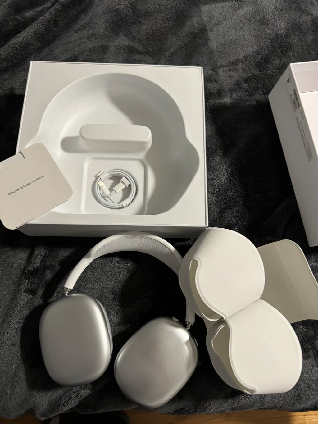 Silver AirPods Max with case 5J56