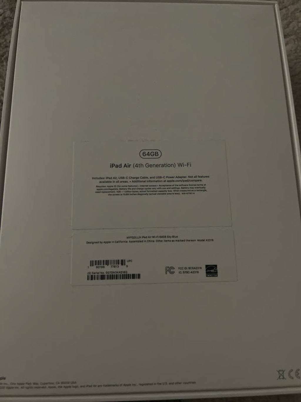 Apple iPad Air 4th Generation 64 GB in Sky Blue 5X86