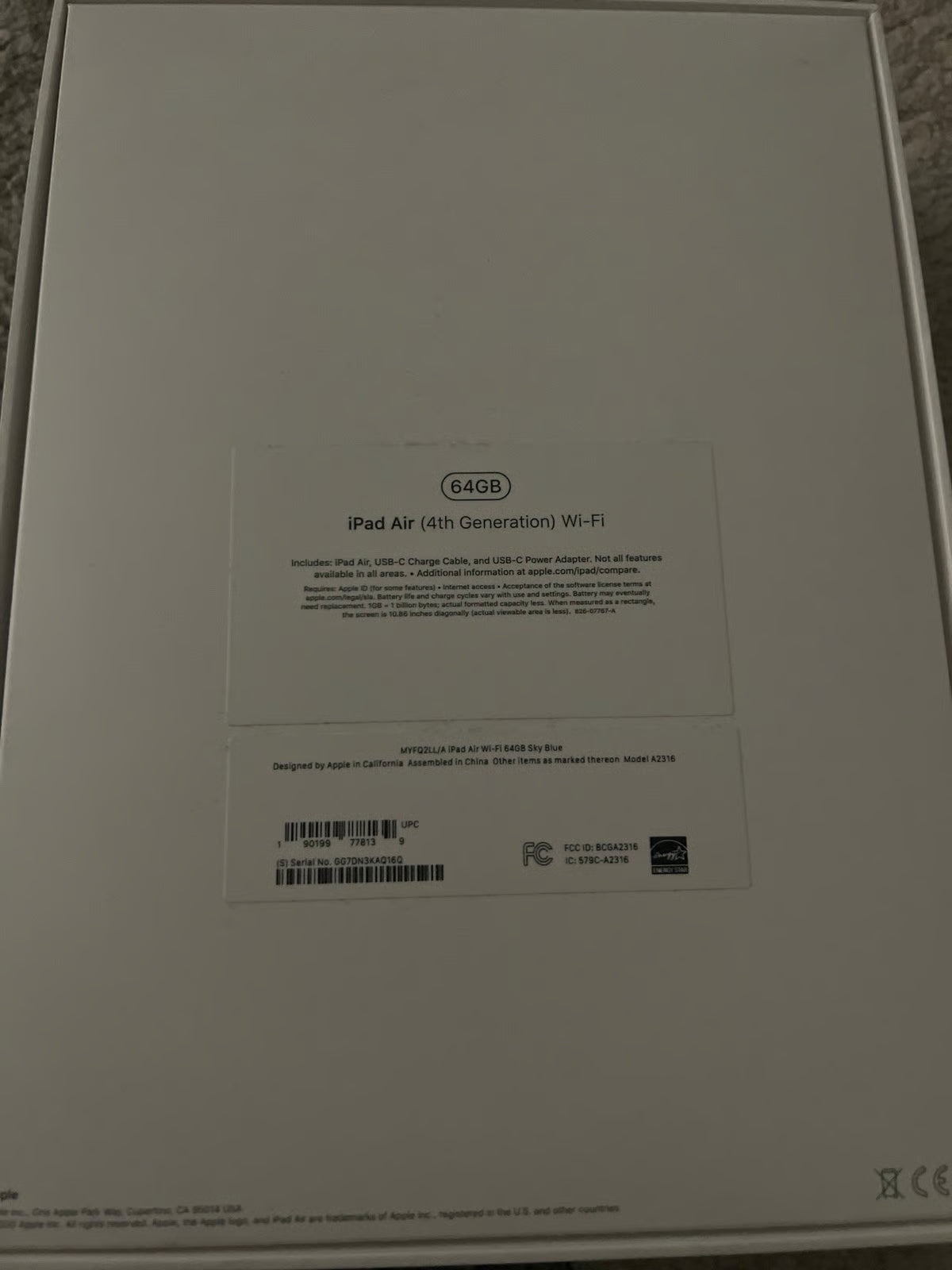 Apple iPad Air 4th Generation 64 GB in Sky Blue 5X86